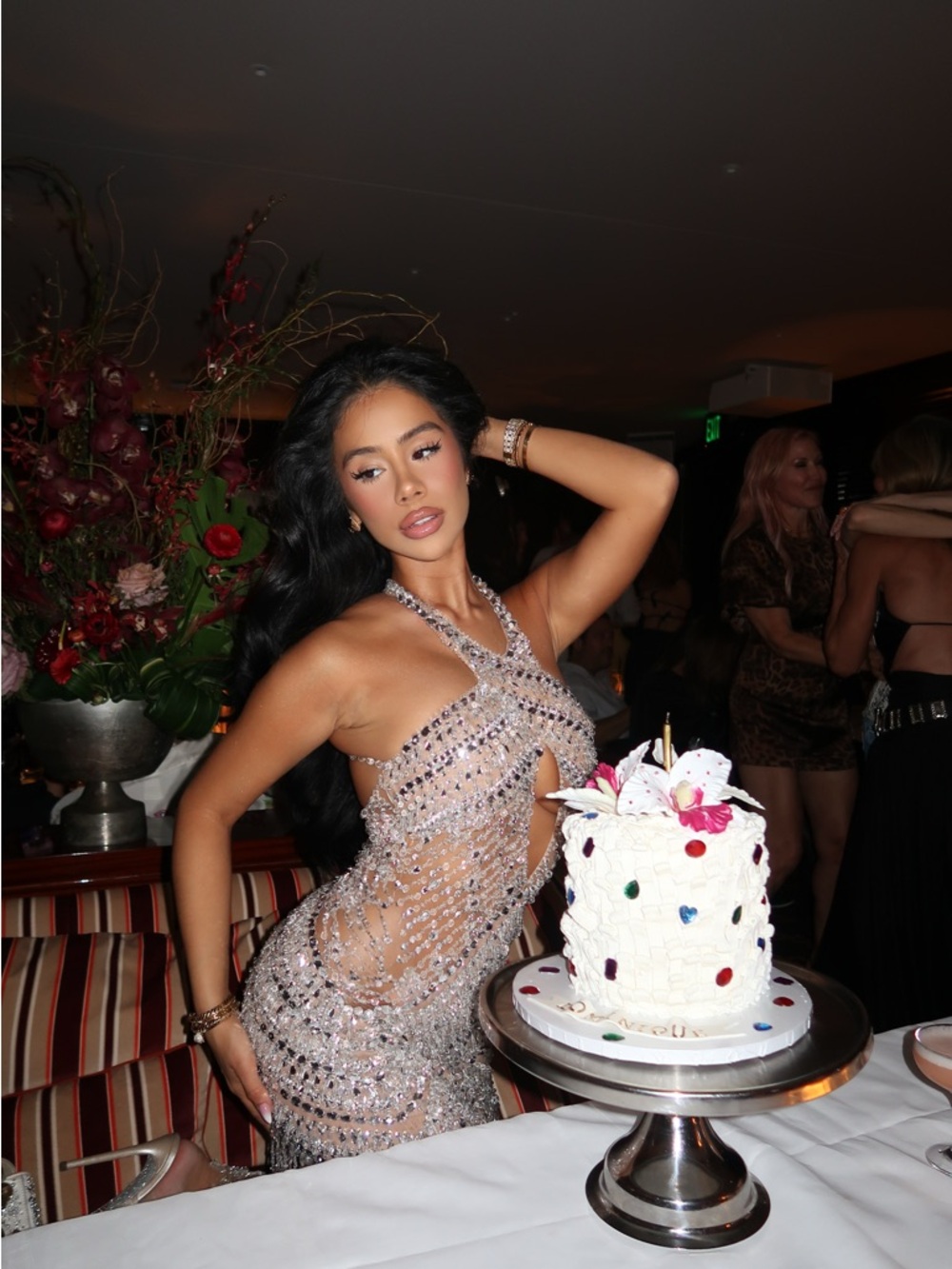 PatBO Hand Embroidered Swarovski Crystal Gown - Picture 3 of 8